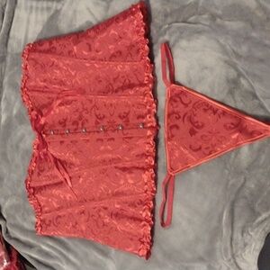Elegant Red Corset Set 3X